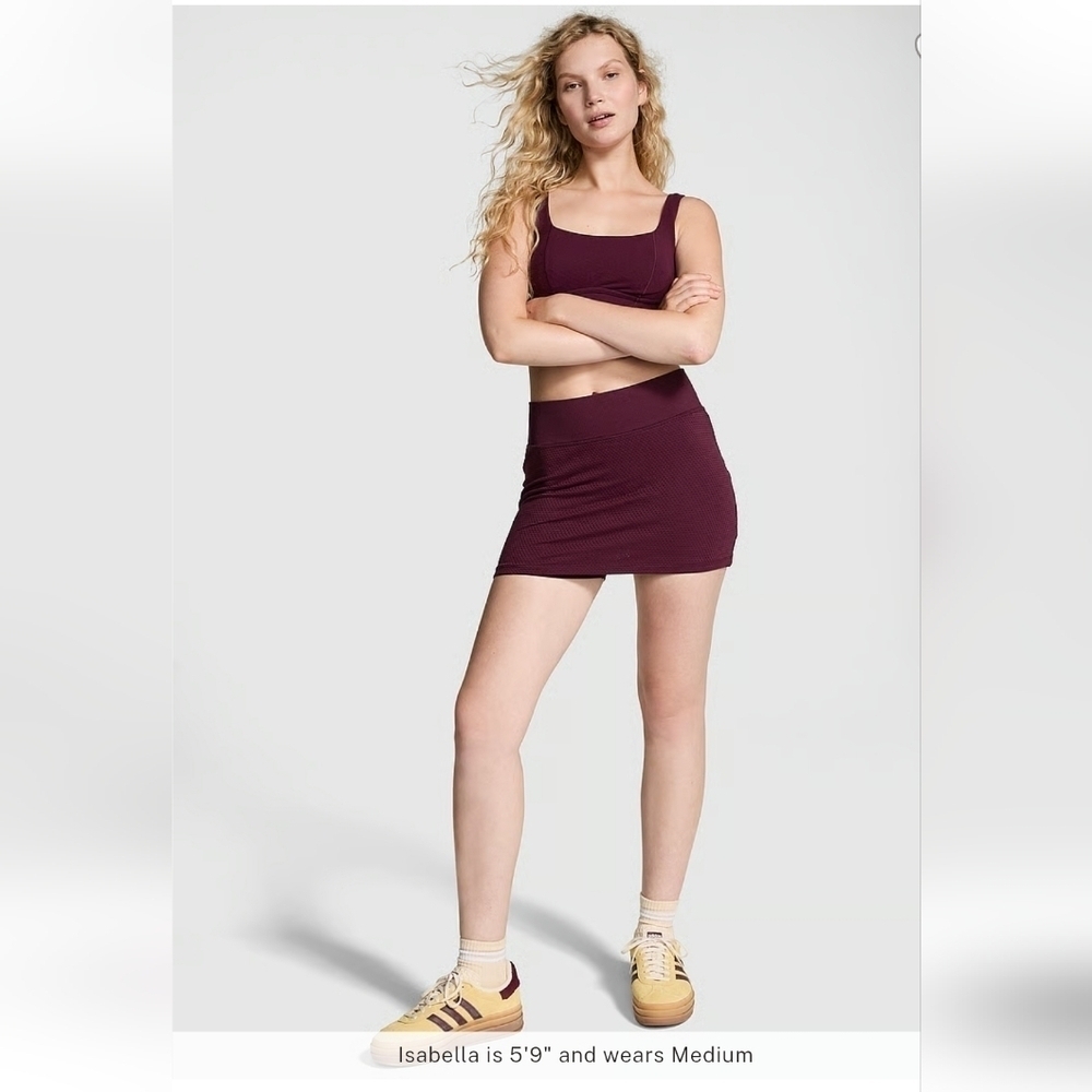PINK Seamless Skort Size M Highrise Mesh In Wild Rose